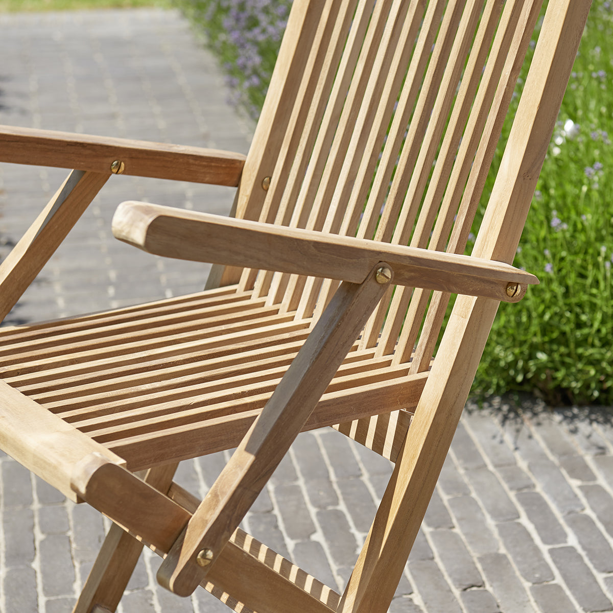 MIDLAND - Fauteuil de jardin en teck massif pliant