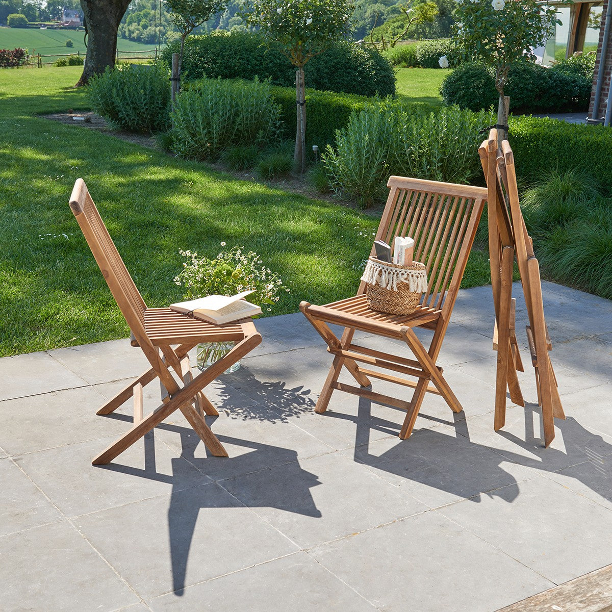 BALI - Set di mobili da giardino in teak massello con tavolo allungabile 8/10 pers.