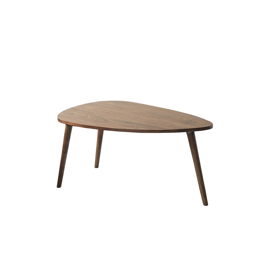 BRUNE - Table basse en mindi massif finition noyer 100 cm