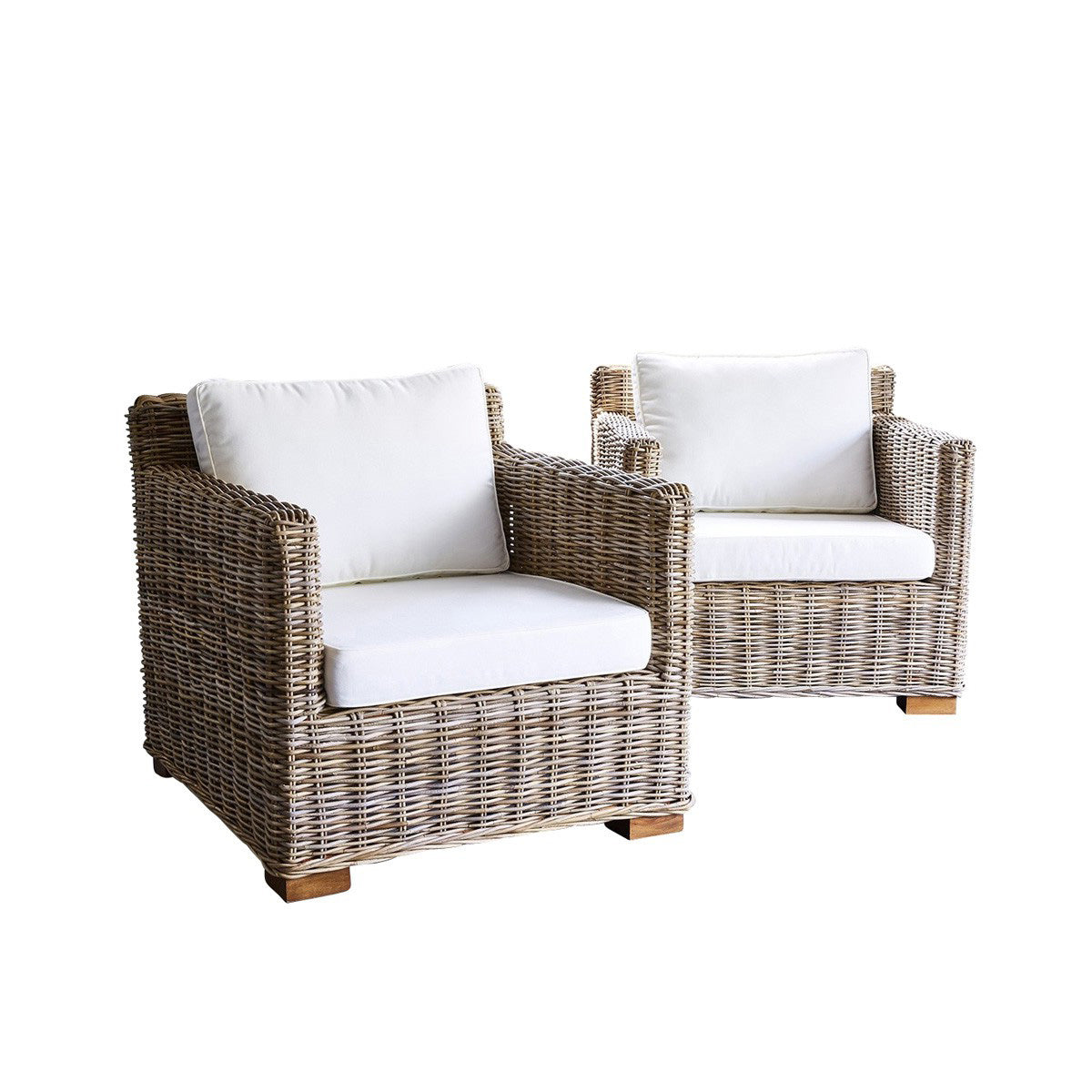 MUSA - Fauteuil de jardin en kubu naturel (lot de 2)