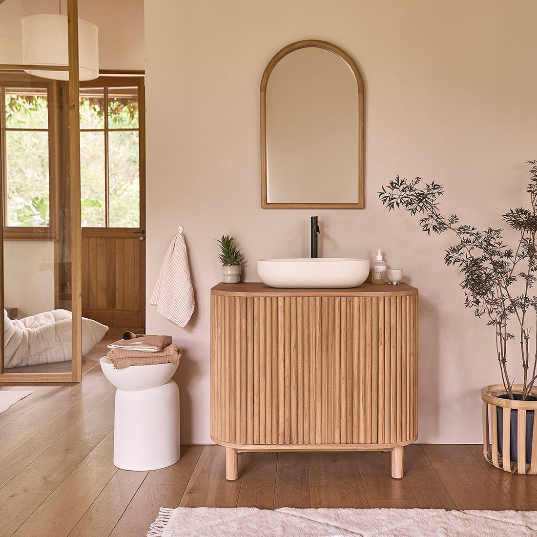 COLINE - Mobile da 90 cm in teak massello