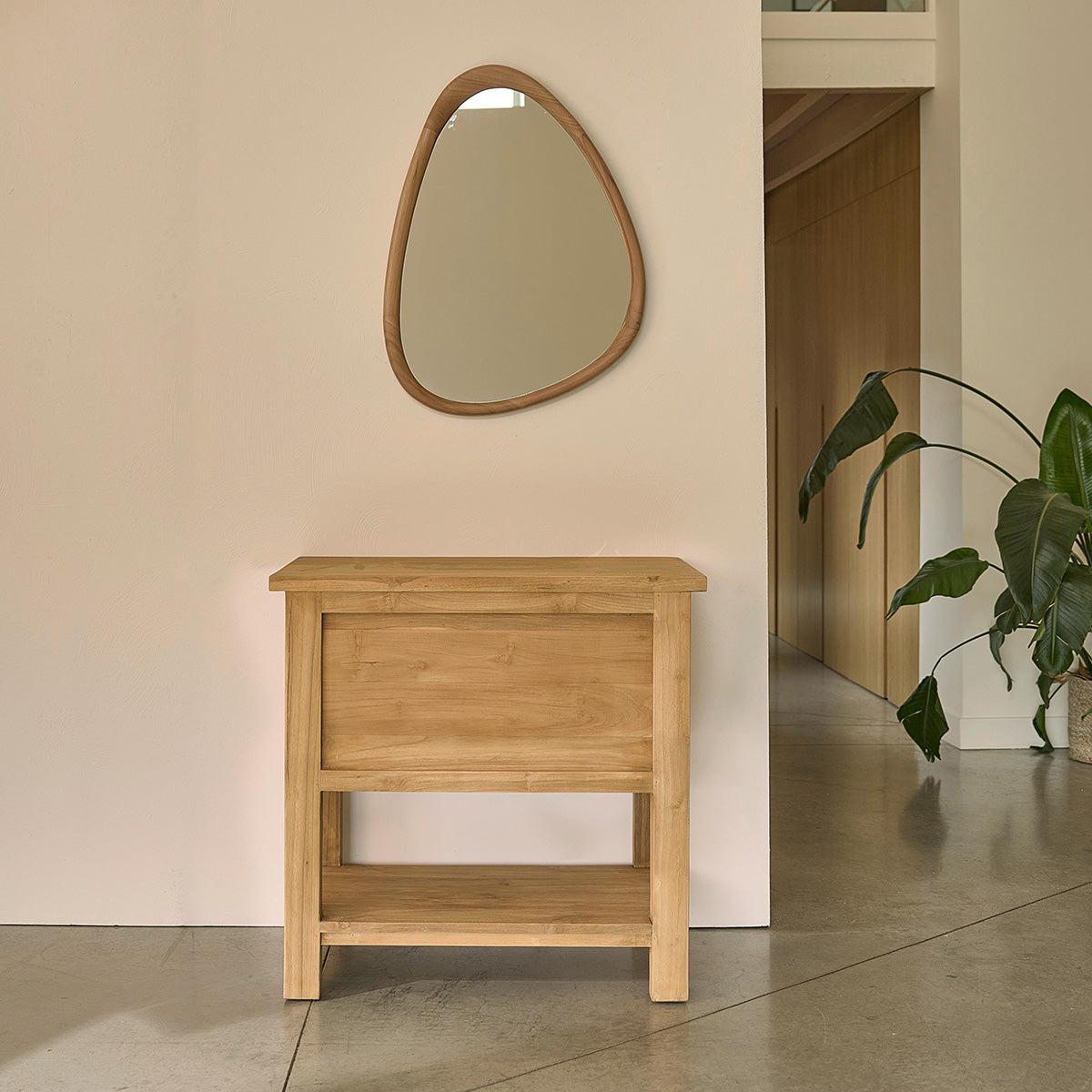 NAHELE - Meuble sous vasque en teck massif recyclé 82 cm