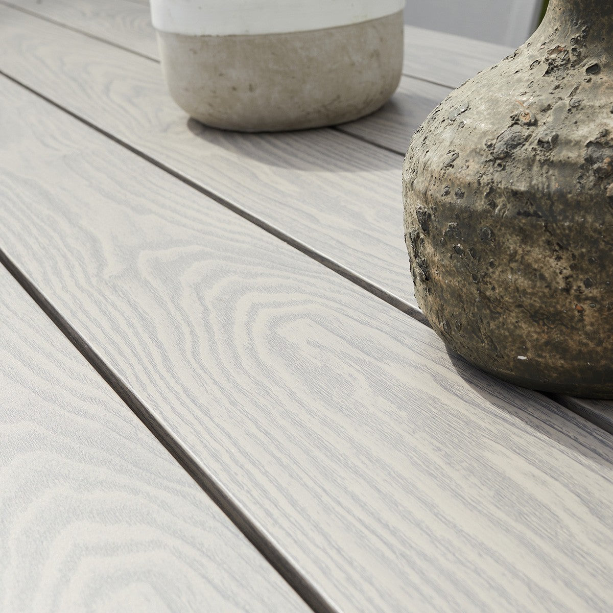 TAMPA - Set di mobili da giardino alluminio bianco e textilene grigio 8 pers.