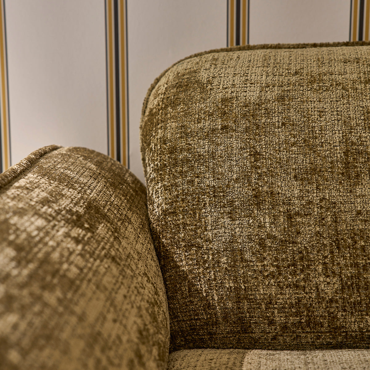 HECTOR - Canapé droit 3 places en velours tressé vert