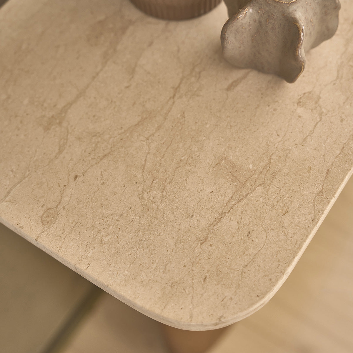 CALMA - Consolle in teak massello e marmo 120 cm