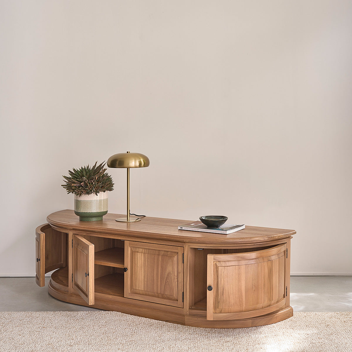 ADAM - Mobile porta TV in legno di teak da 160 cm