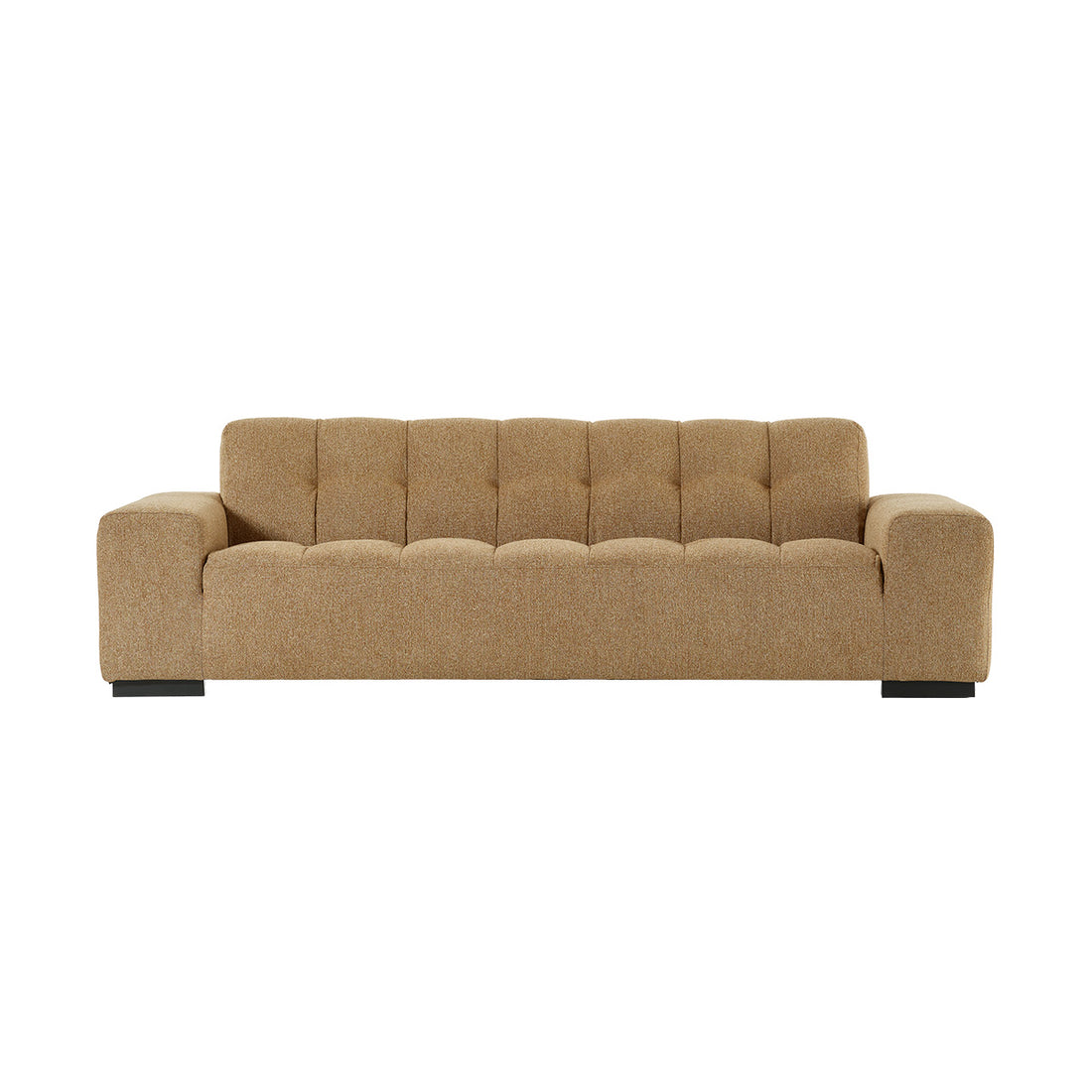 ALPHONSE - Gerades 4-Sitzer-Sofa aus hellbraun meliertem Strukturstoff
