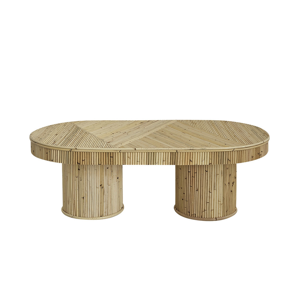 ALMA - Table basse en canne de rotin 120 cm