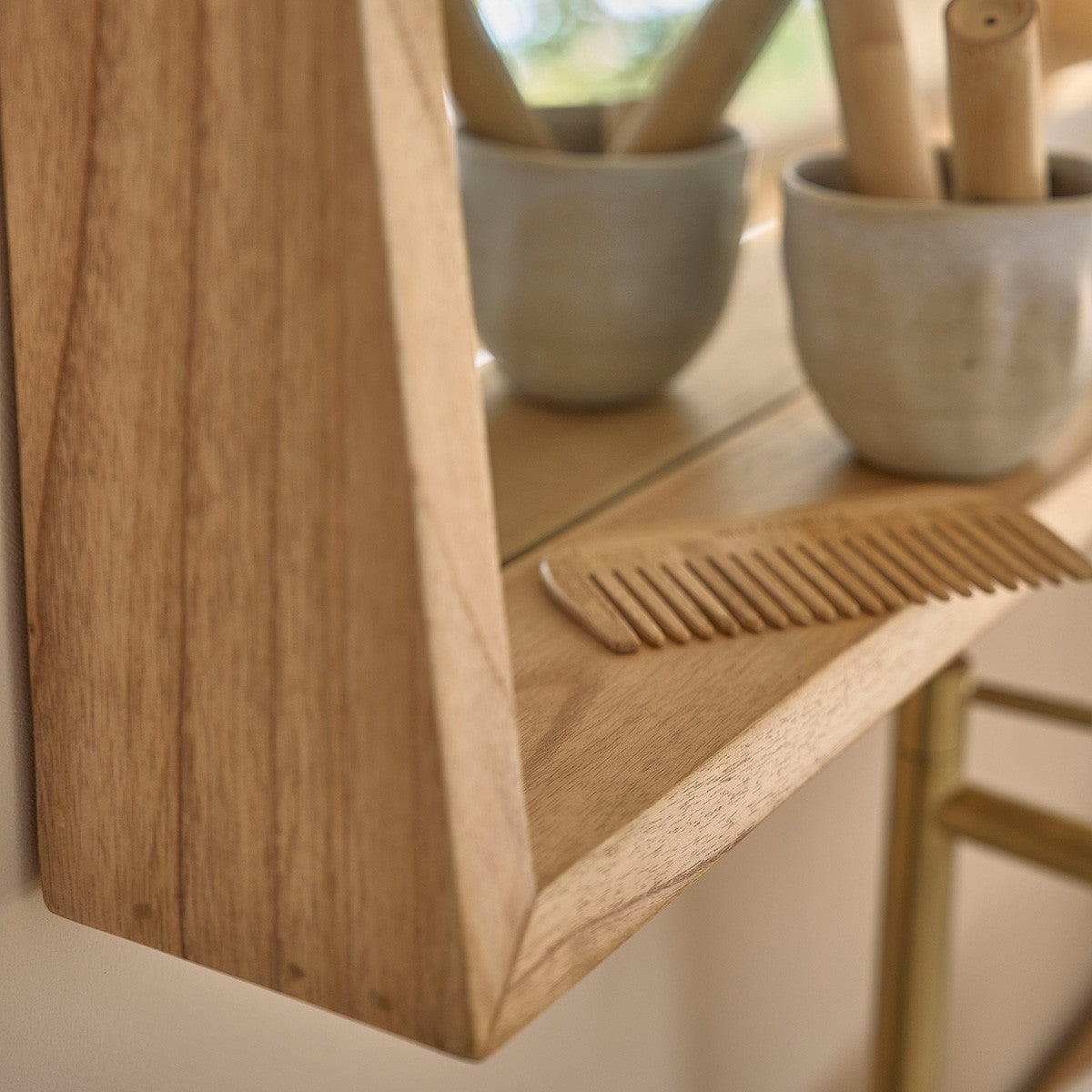 FIFTIES - Spiegel aus massivem Mindi 135x67 cm