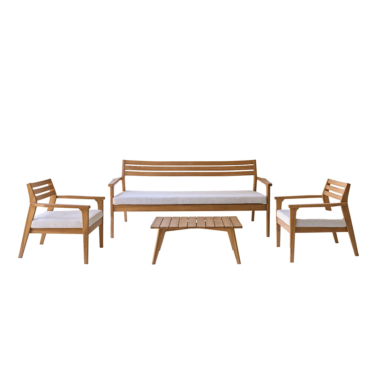 BARI - Niedrige Gartenmöbel aus massivem Teakholz