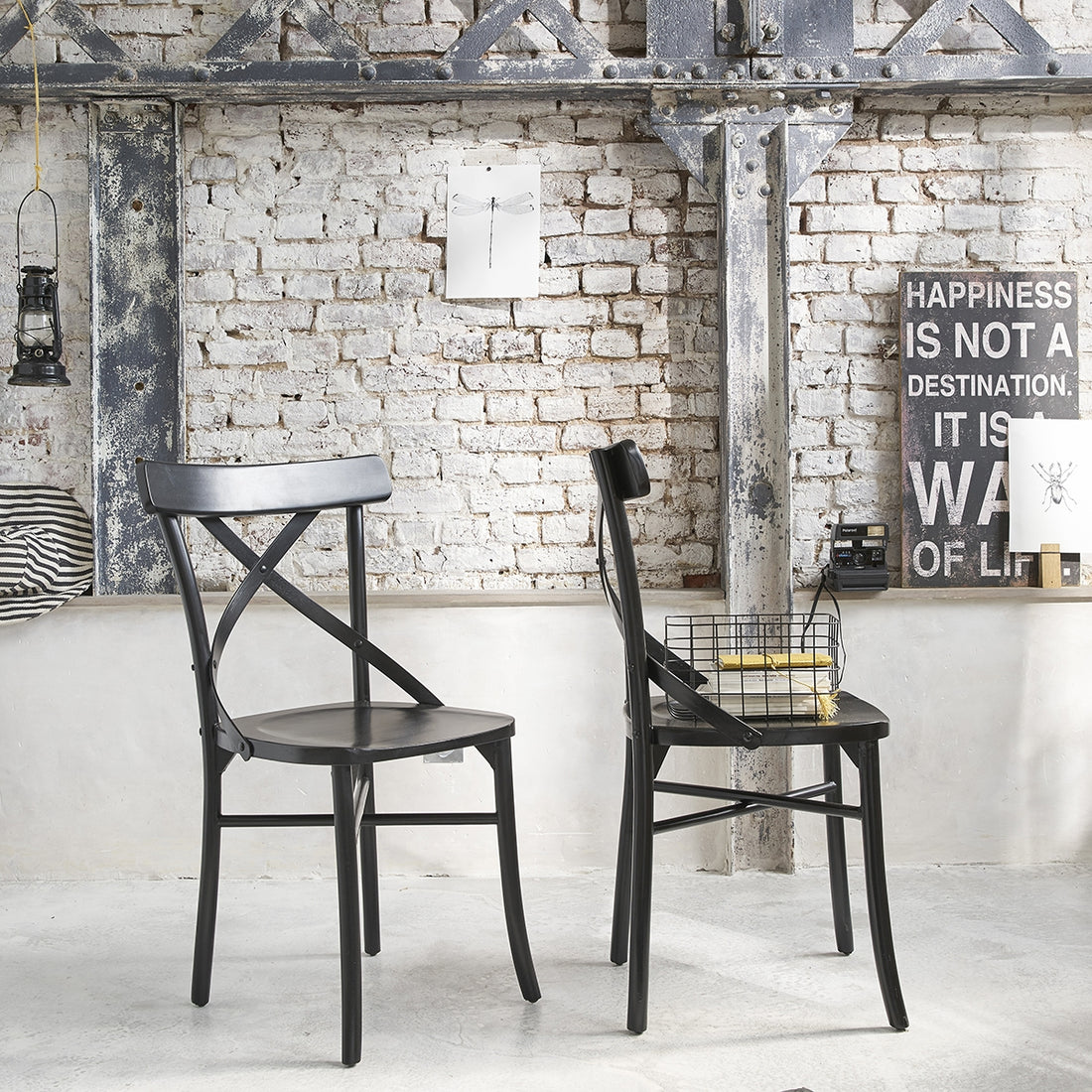 LONDRES - Set di 2 sedie da bistrot in mogano massello nero