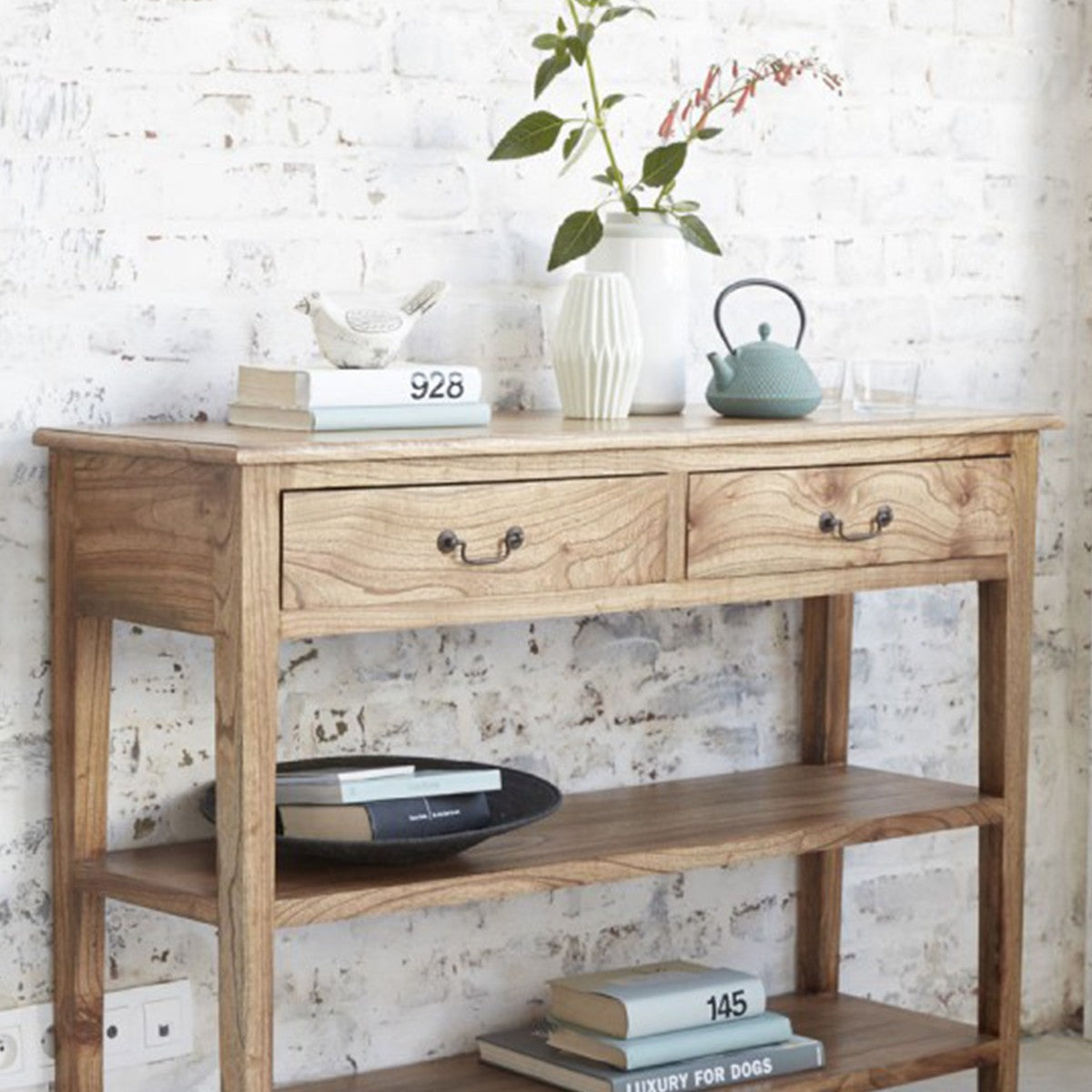 SIMONE - Console en mindi massif 120 cm