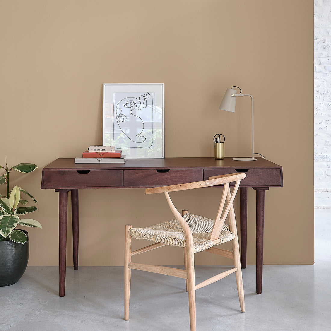 CAMERON - Bureau en manguier massif 140 cm