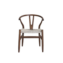 Chaise en mindi massif finition noyer et corde naturelle