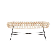 Bank aus Rattan und Metall