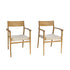 Fauteuil de jardin en teck massif et cordage beige (lot de 2)