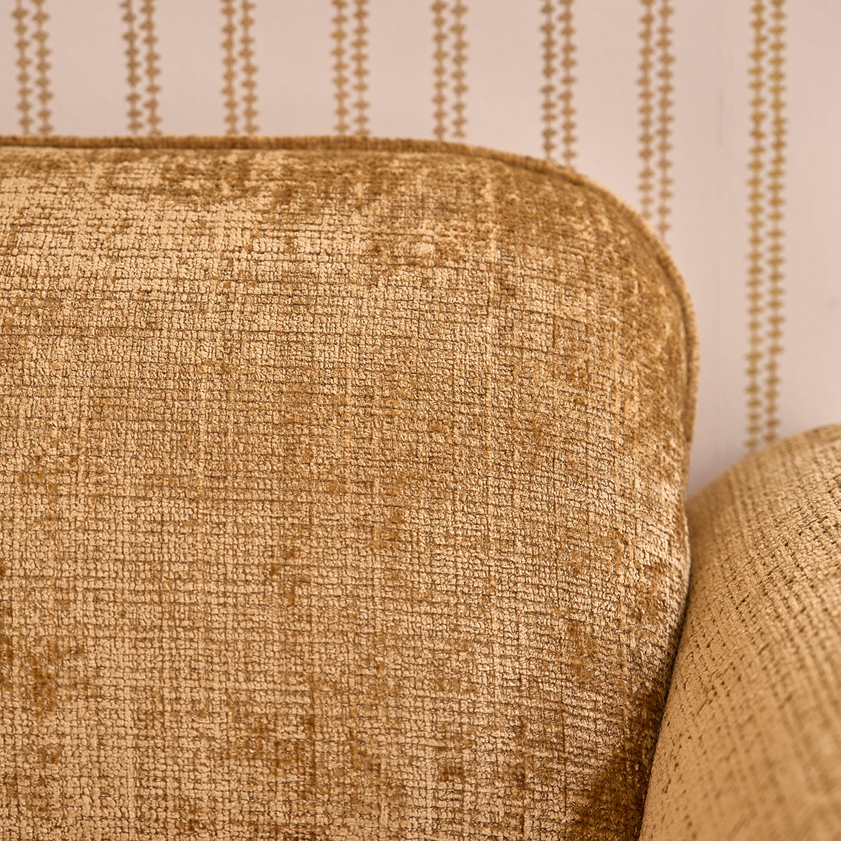 HECTOR - Canapé droit 3 places en velours texturé ocre