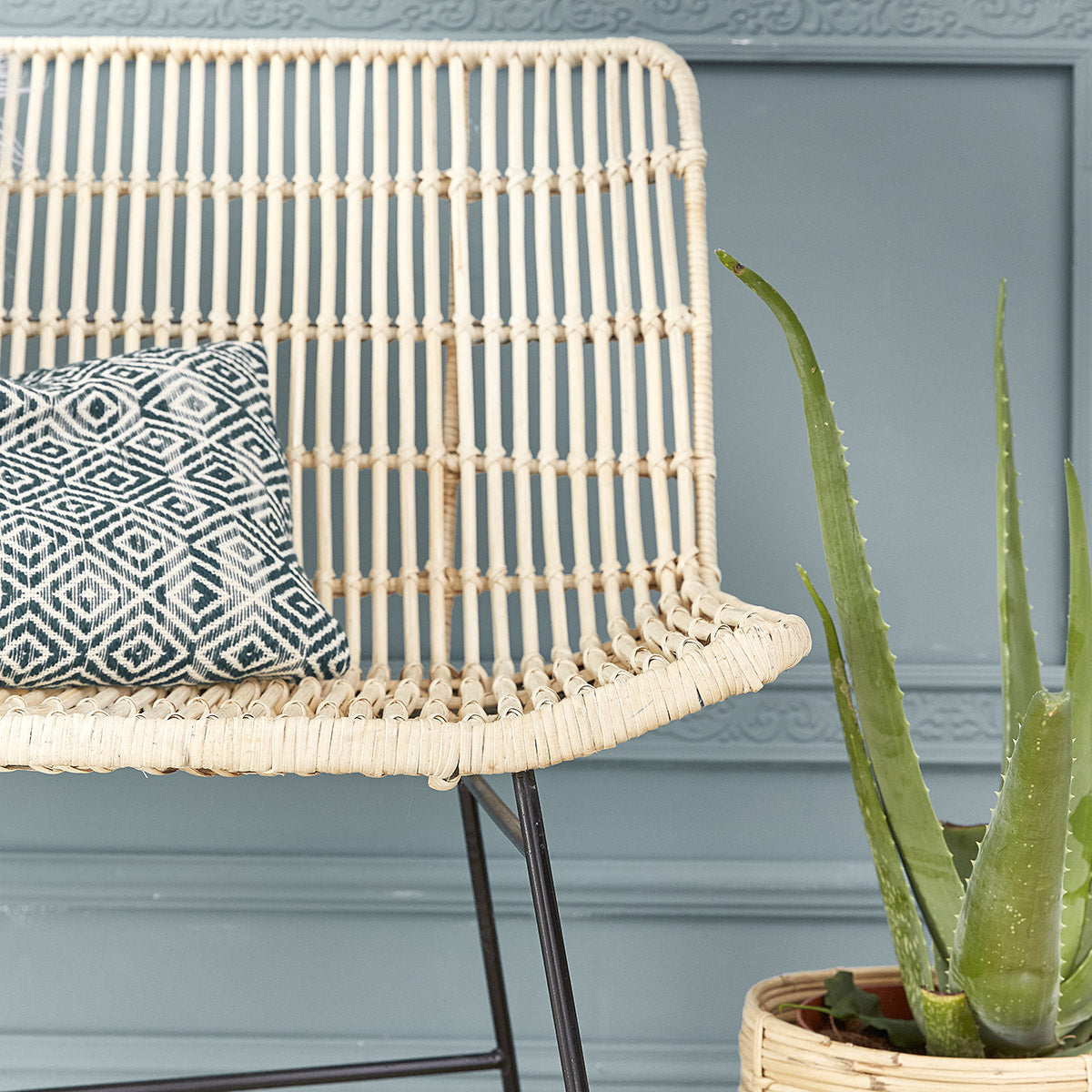 BOHEMA - Canapé en rotin et métal 120