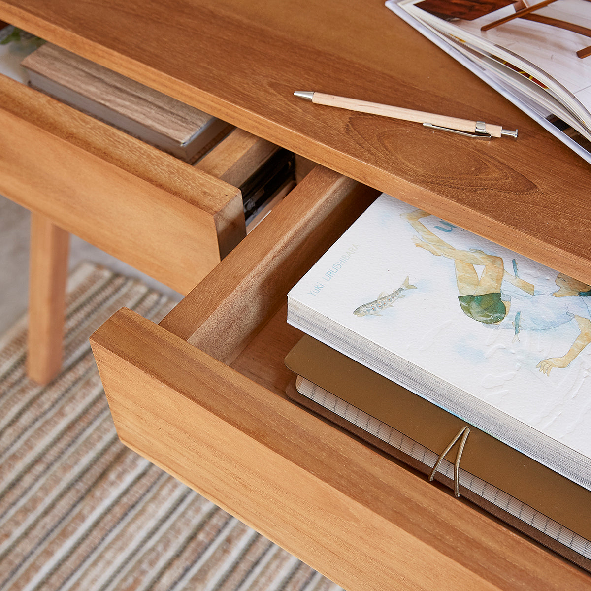 ISAURE - Scrivania in teak massello 110 cm