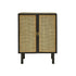 Credenza in mango massello nero e midollino 68 cm