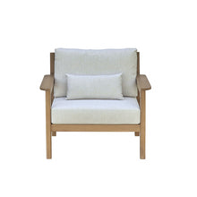 Fauteuil de jardin en teck massif avec coussins