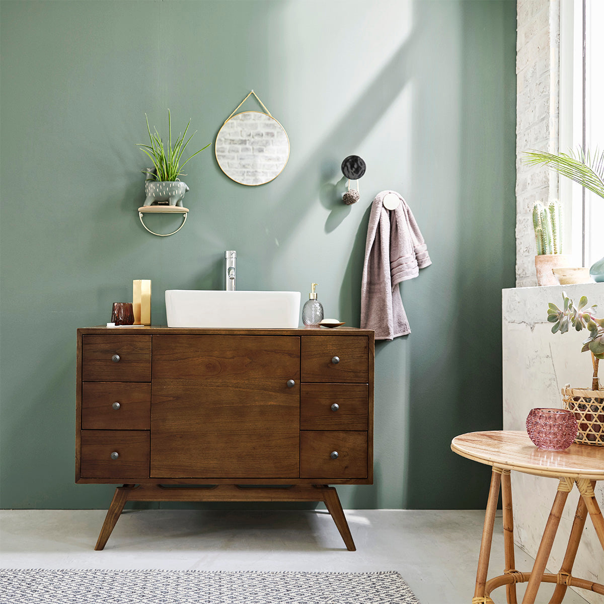 EMILE - Badezimmermöbel aus massivem Mindi 100 cm