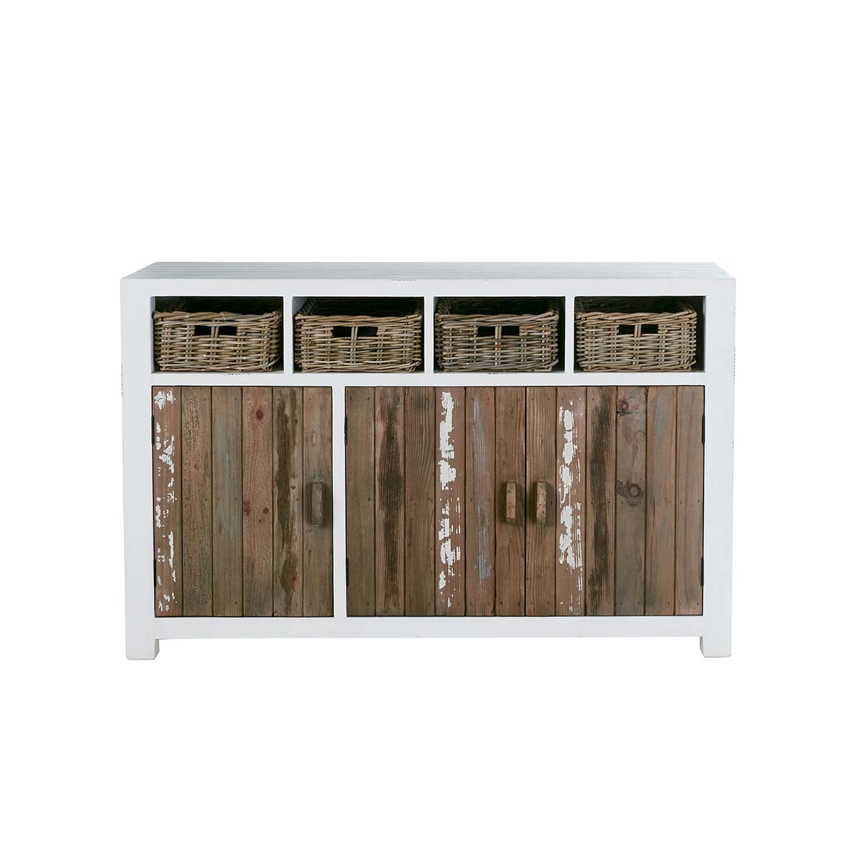 HONFLEUR - Cassettiera in pino massello riciclato 145 cm