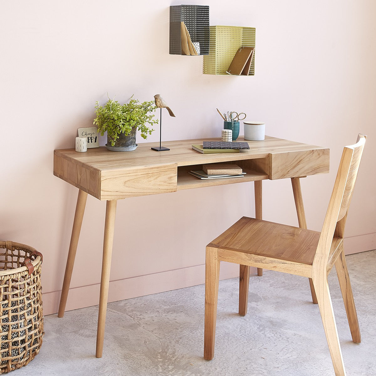 TRISTAN - Set aus 2 Stühlen aus massivem Teakholz