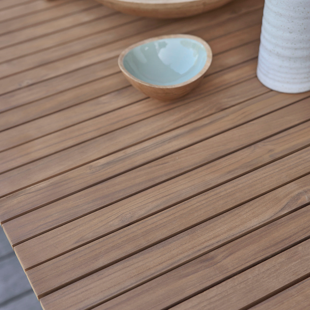 SIENA - Salon de jardin en teck massif et aluminium 6/8 pers.