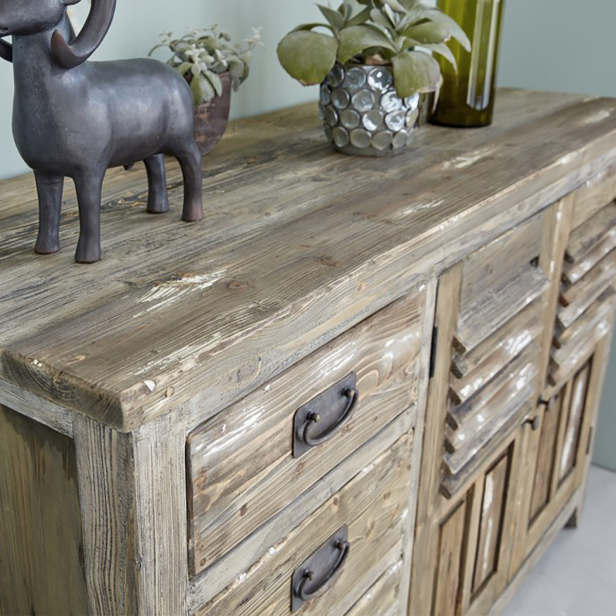 VICTOR - Credenza in legno massello riciclato 140 cm
