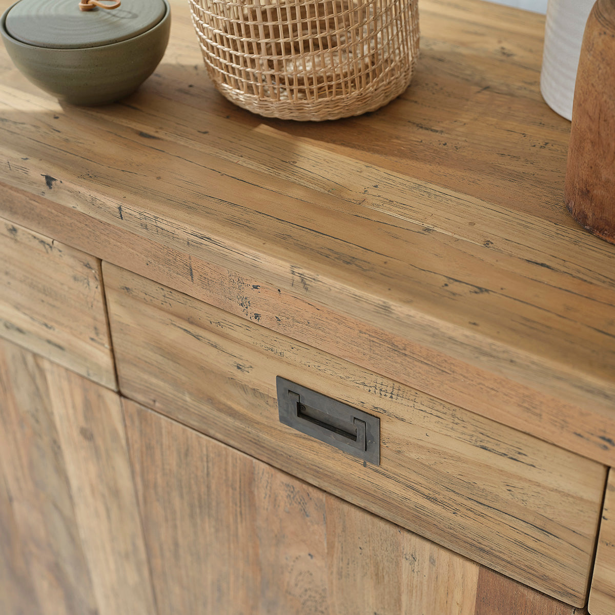 CARGO - Buffet aus massivem recyceltem Teakholz 200 cm