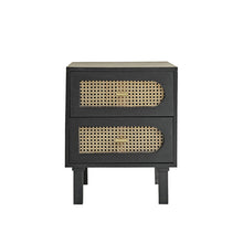 Comodino in mango massello e midollino 45 cm