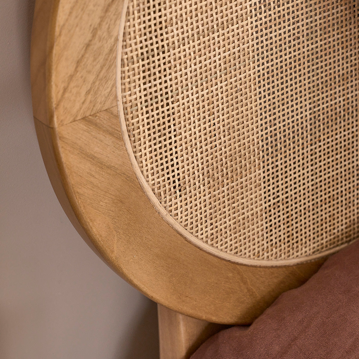 NINA - Lit en bois de mindi et cannage 160 cm