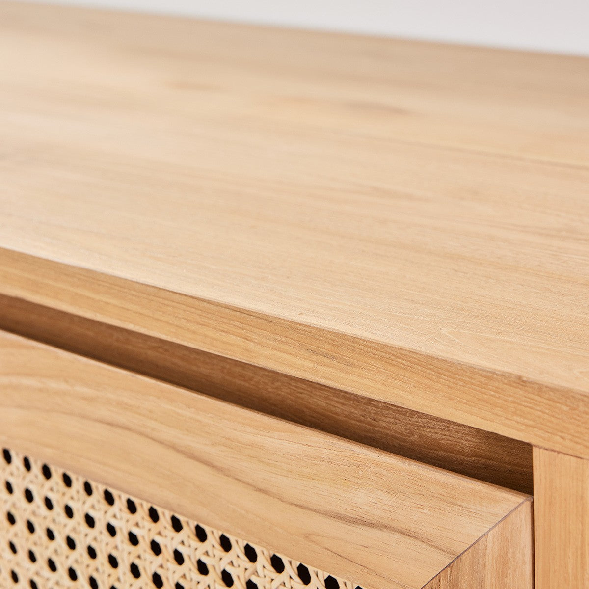 ELIOTT - Handwaschbecken aus massivem Teakholz und Rohrgeflecht 35 cm