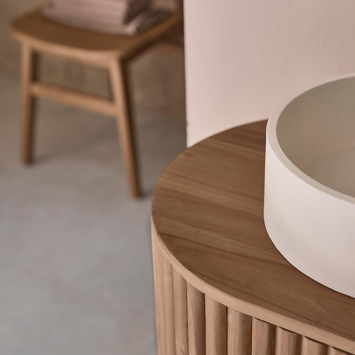 BELIZE - Hängendes Badezimmermöbel aus massivem Teakholz 140 cm