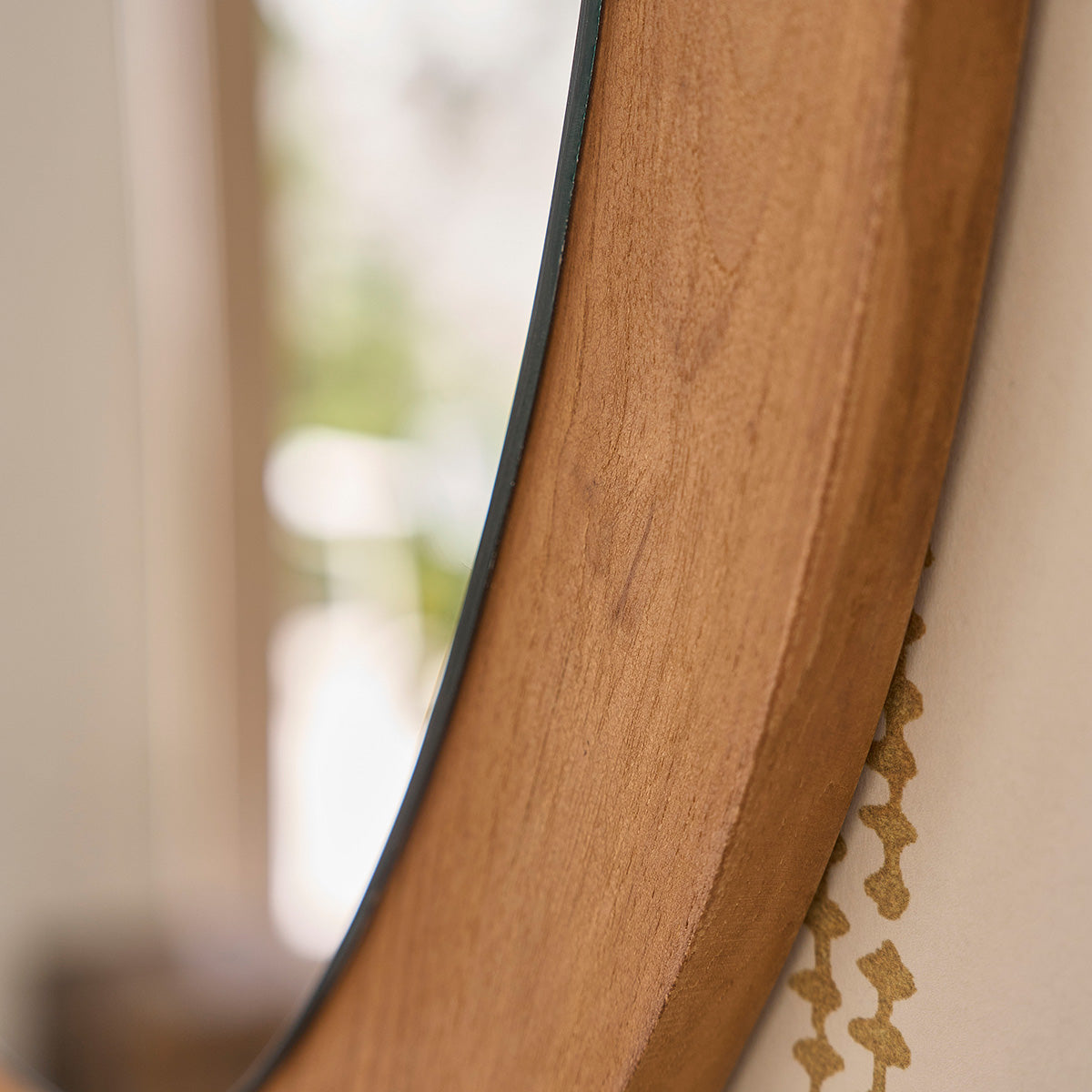 ADELE - Miroir organique en bois de teck 90x60 cm