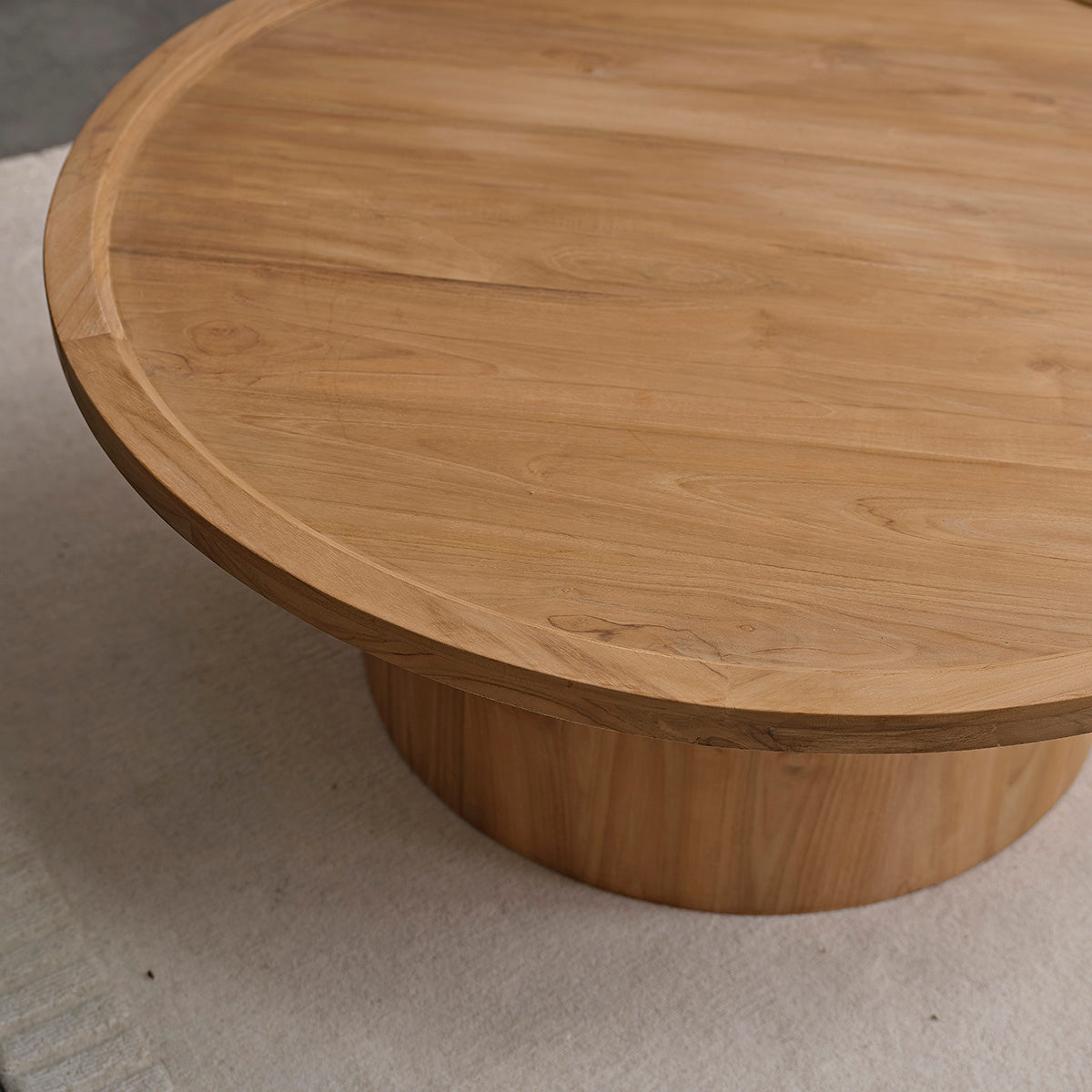 ALDO - Tavolino rotondo in teak massello Ø 100 cm