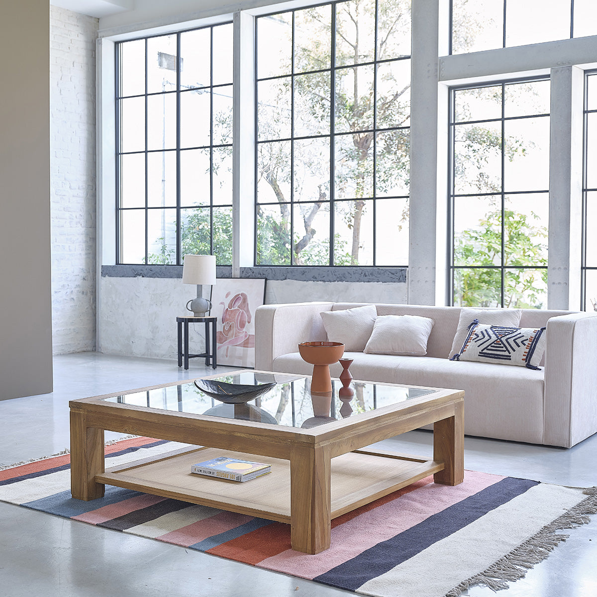 BOSTON - Table basse en teck massif 120 cm