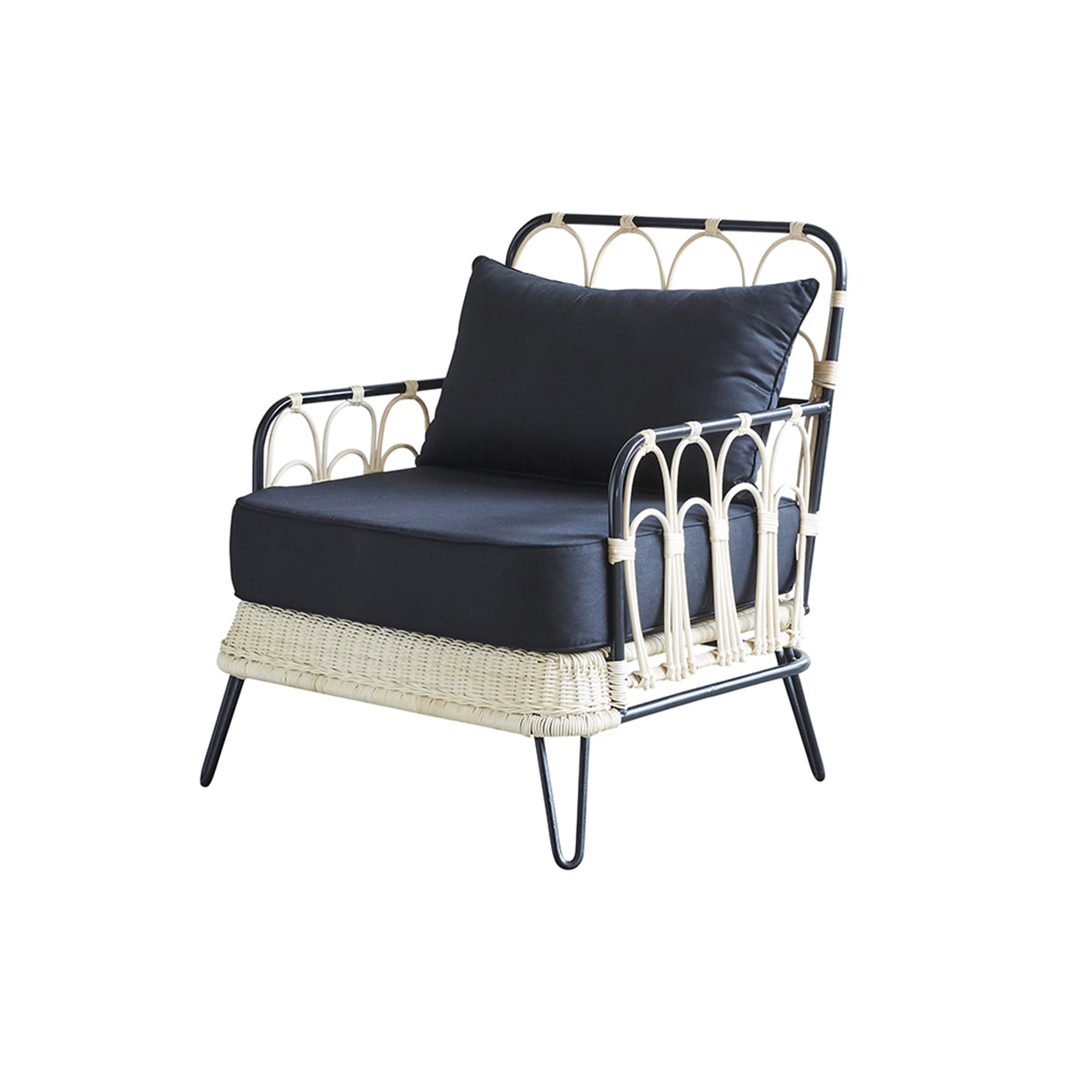 ALBANE - Fauteuil en rotin et métal