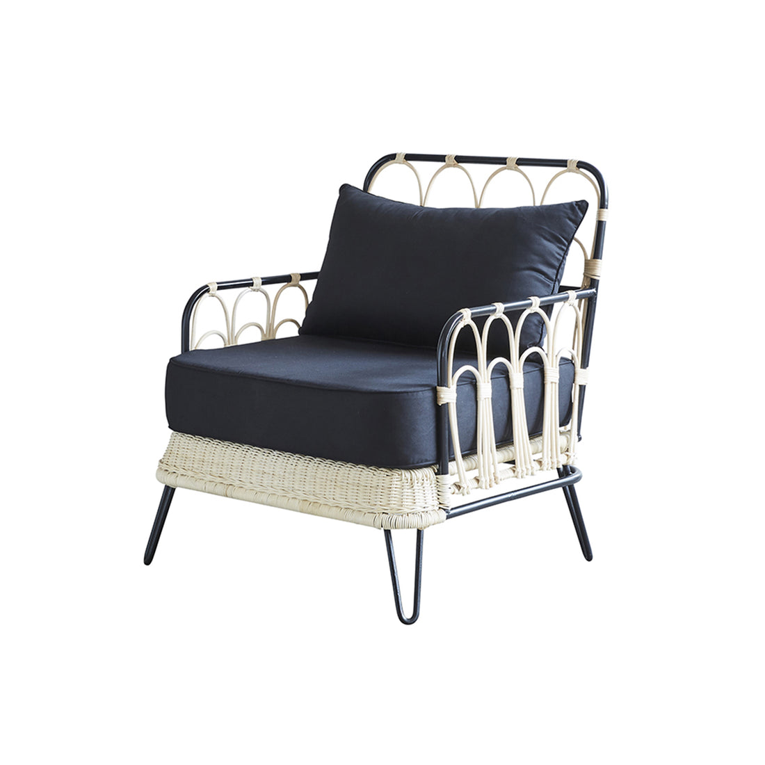 ALBANE - Fauteuil en rotin et métal