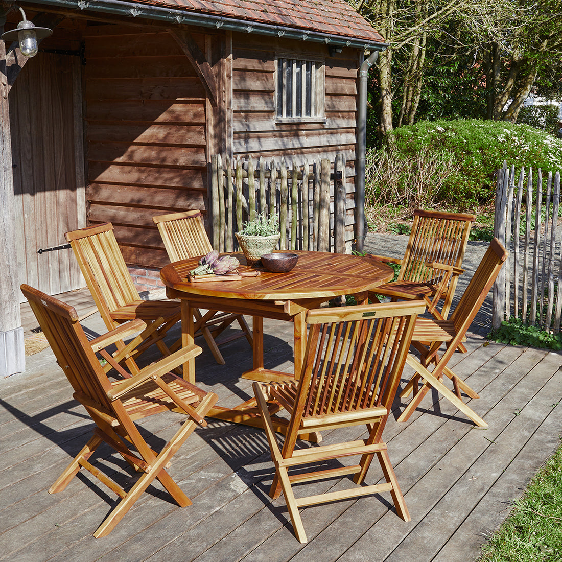 BALI - Ausziehbare Gartenmöbel aus geöltem Teakholz 6/8 Sitze