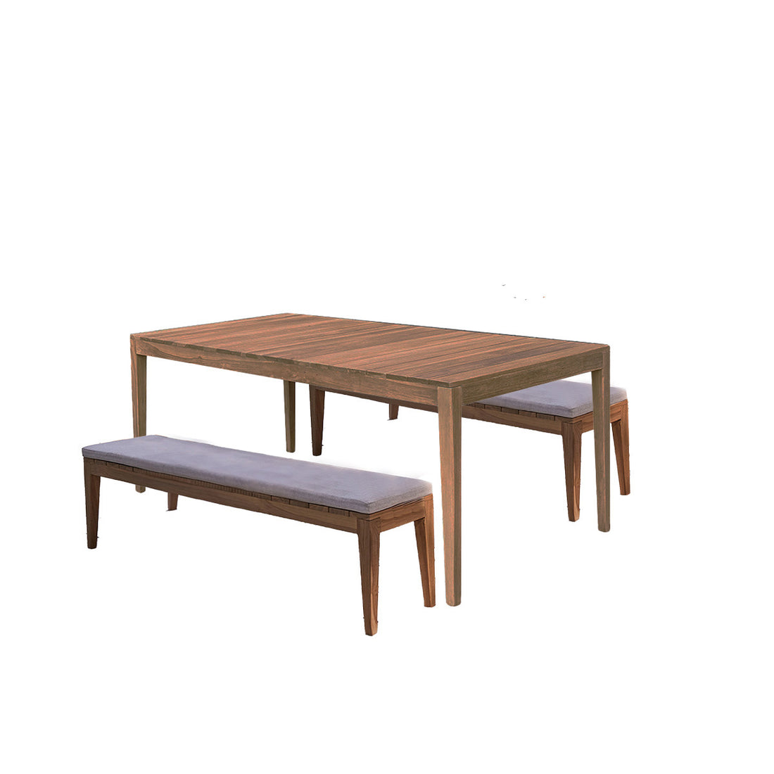 BARI - Salon de jardin en teck massif 6/8 pers. coussins inclus