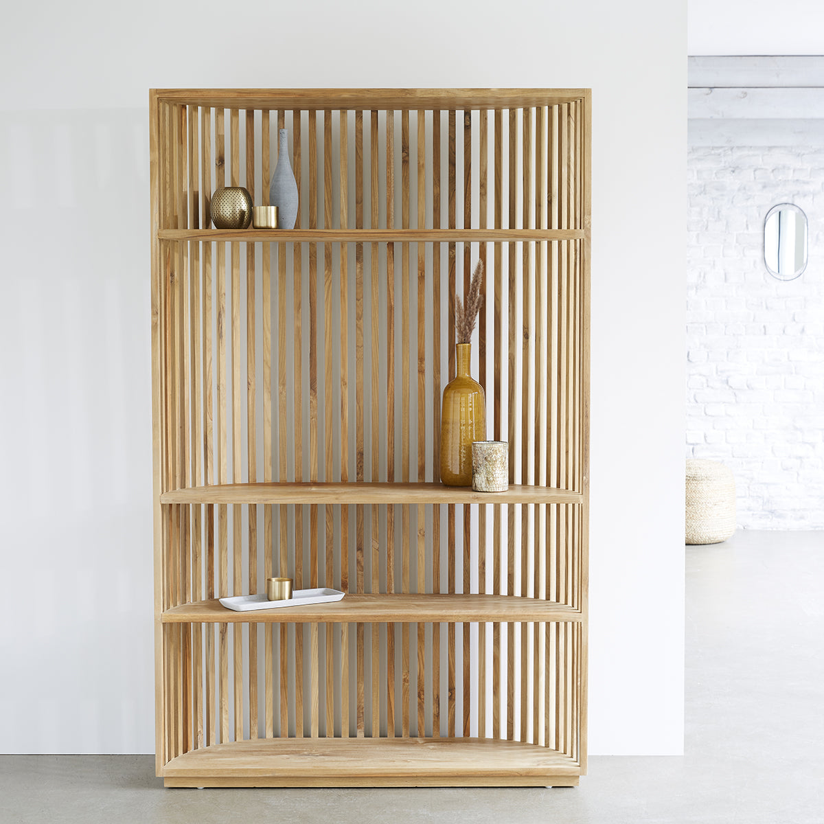 VICTORIA - Bibliothèque en teck massif 120 cm