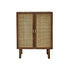Credenza in mango massello e midollino finitura in noce 68 cm