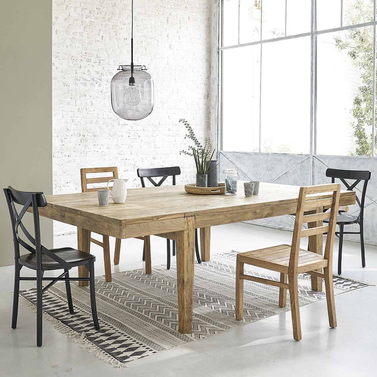 CARGO - Tavolo in teak massello riciclato allungabile 12 pers.