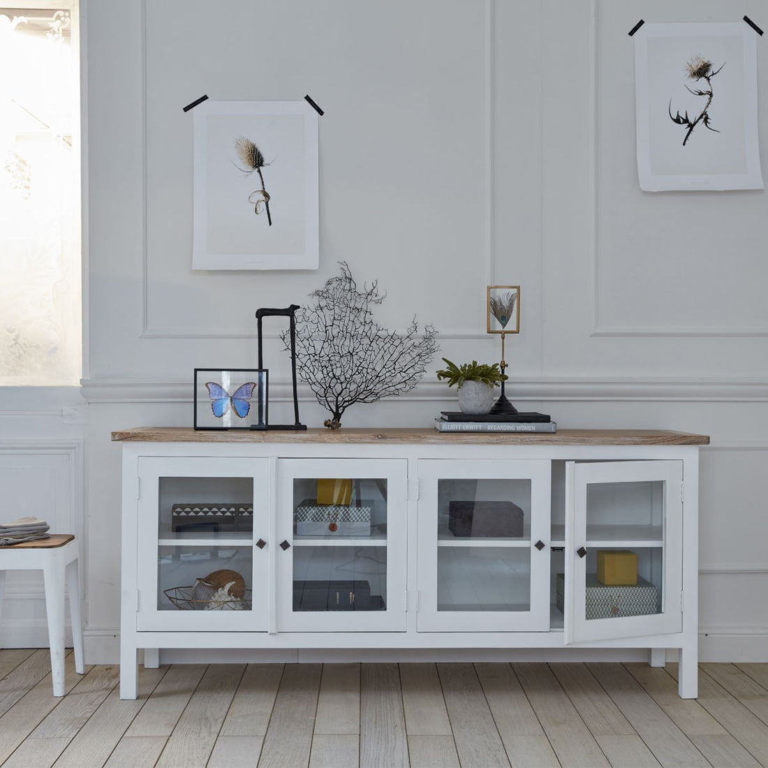LONDRES - Buffet en acajou et teck massif 180 cm