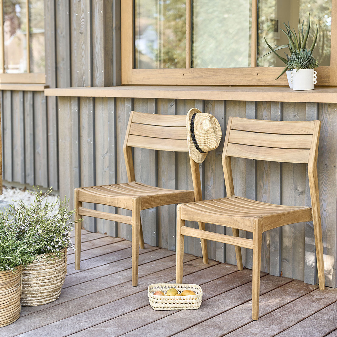 APRIL - Chaise de jardin en teck massif (lot de 2)