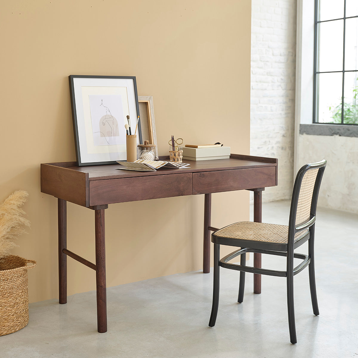 CAMERON - Bureau en manguier massif 125 cm