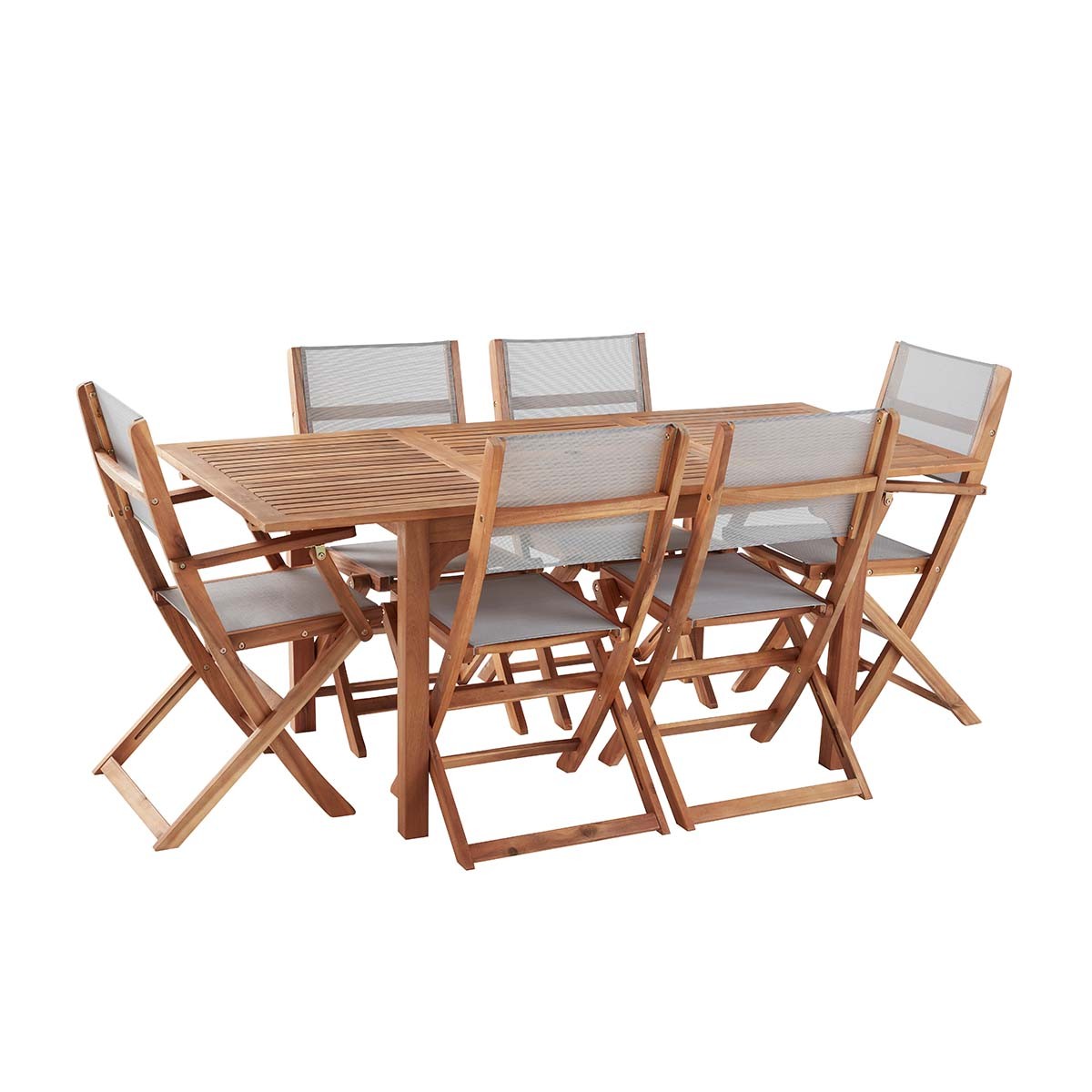 HANOÏ - Set di mobili da giardino in acacia 6 pers.