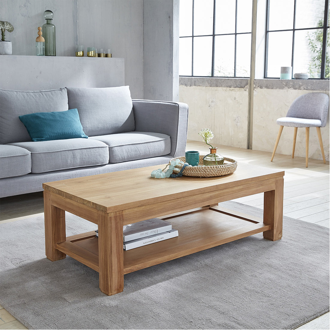 BOSTON - Tavolino in teak massello da 120 cm